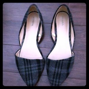 Suede Size 10 Merona Gray Plaid Flats
